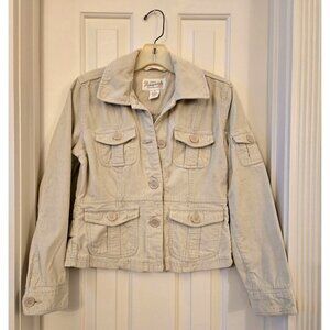 Aeropostale Womens Size S Light Beige Corduroy Jacket  Y2K